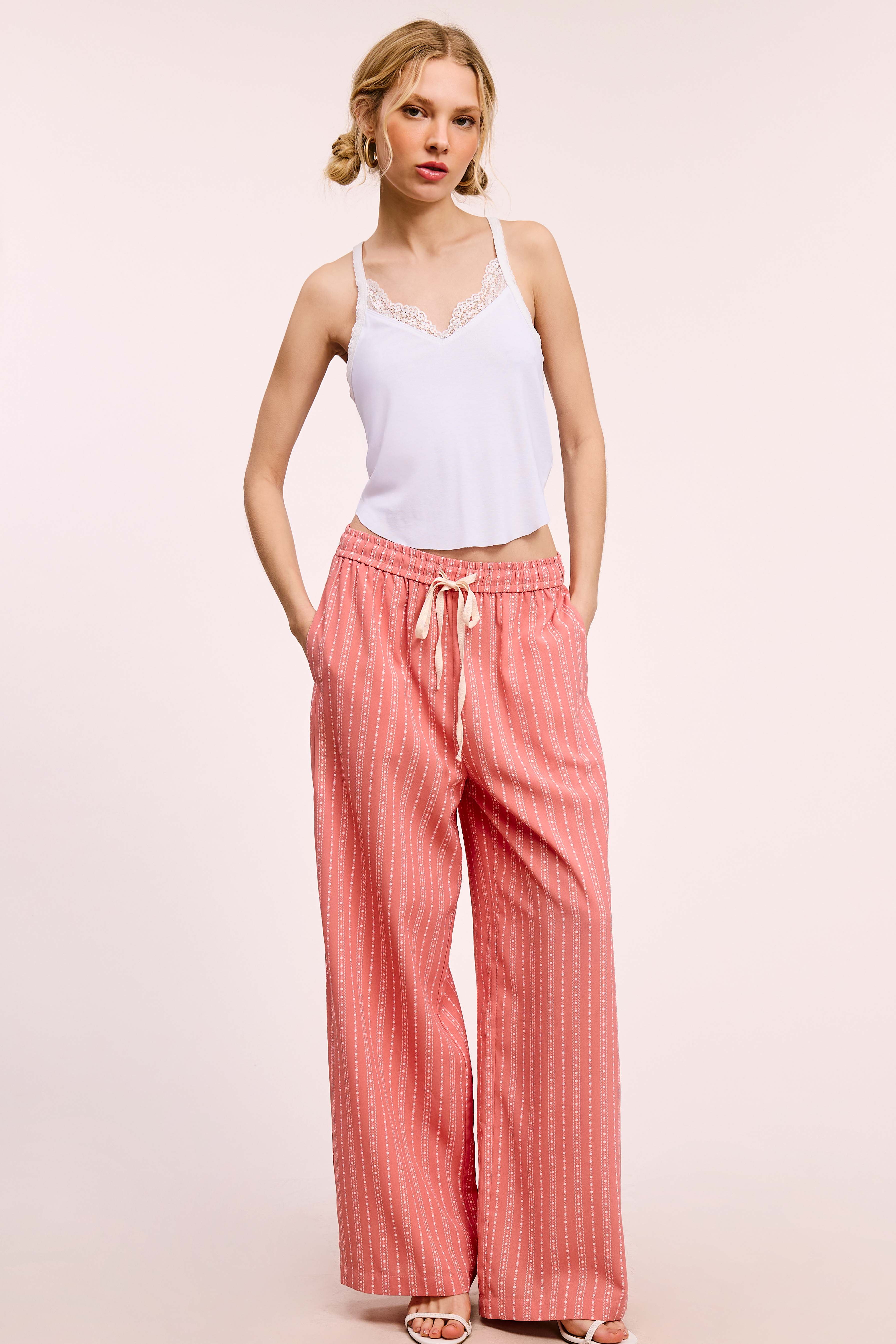 La Miel – Calças - Mulher por atacado – JDP4228-Calças de Design Padronizado de Corte Descontraído Com Bolsos29