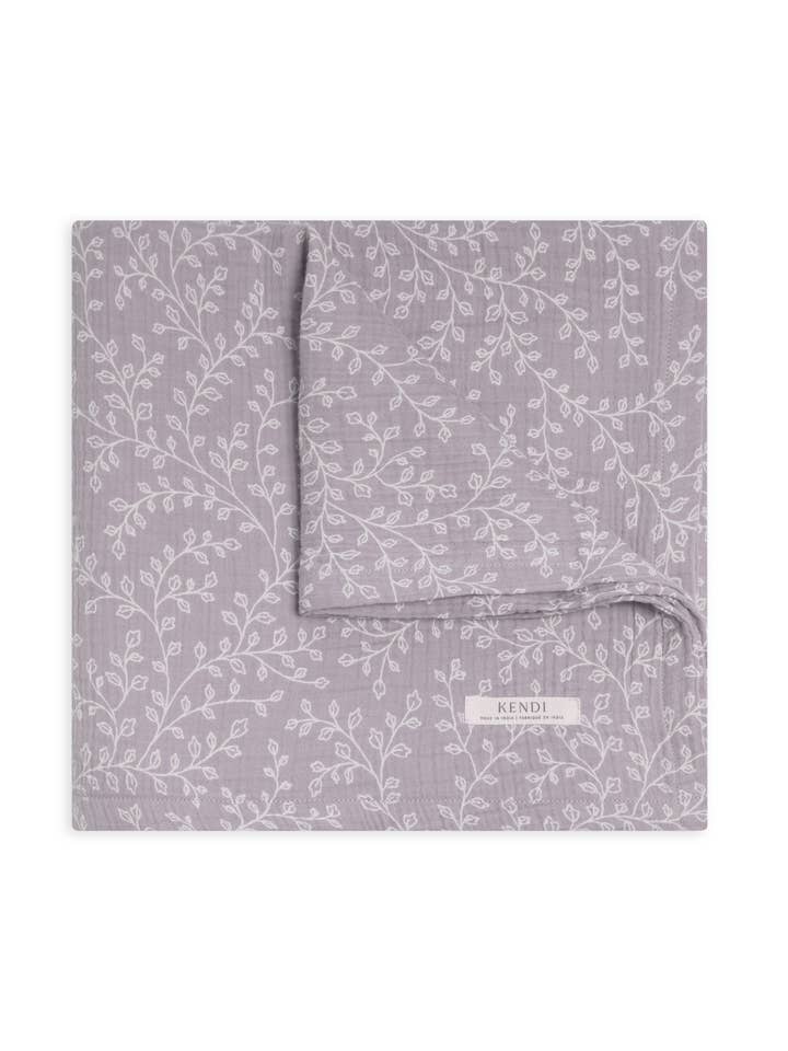 Colored Organics - Wholesale Swaddle - Baby - Organic Baby Muslin Swaddle Blanket - Lucia Floral / Lilla0