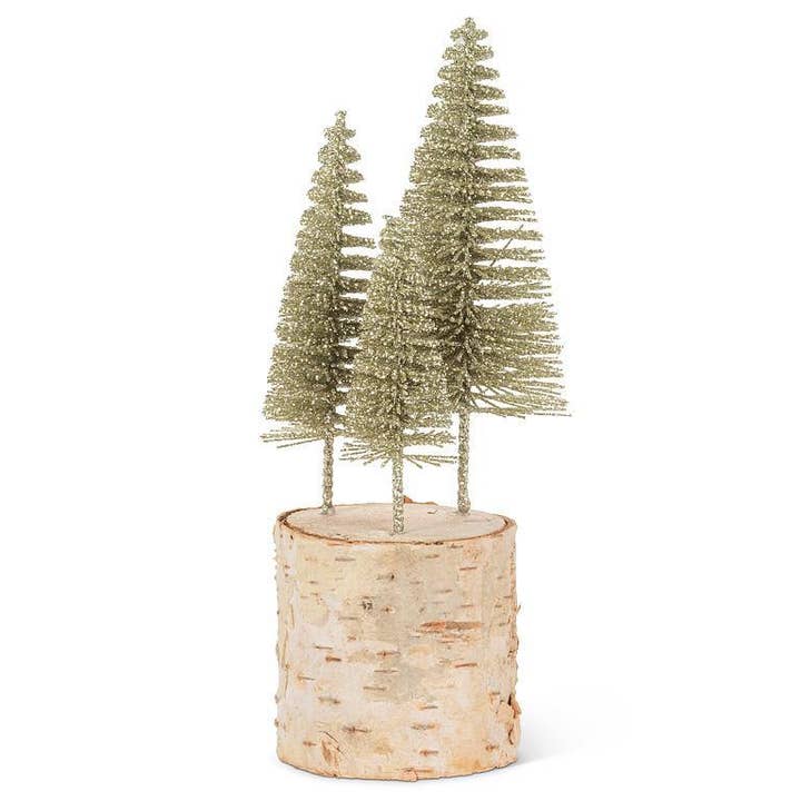 Platinum Glitter Brush Tree Trio - Clearance for wholesale by Abbott