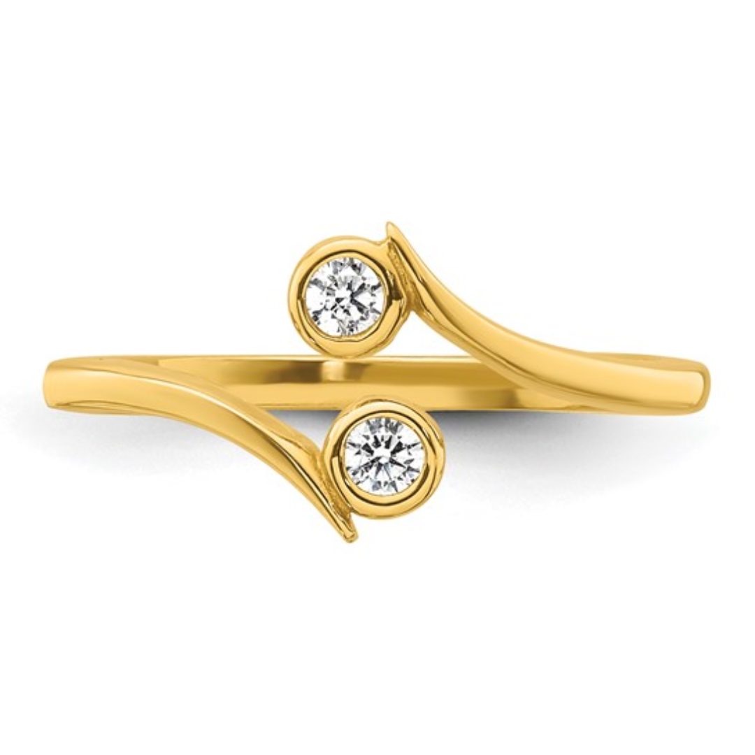 FCJ Jewelry LLC - Wholesale Toe Ring - 10K Yellow Gold Cubic Zirconia Adjustable Bypass Toe Ring3