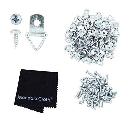 Mandala Crafts - Wholesale Picture Frame - Triangle Picture Hanger D Ring Hardware Kit with Screws for Hanging Frames, Art, and Paintings; 200 Sets by Mandala Crafts6