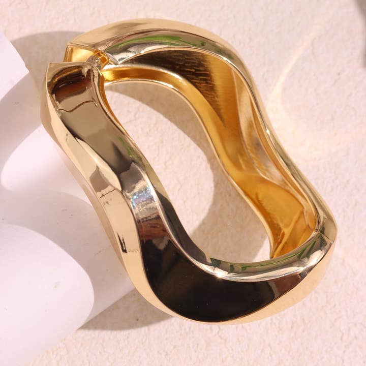 Dipped Shop – wholesale Bangle bracelet – Round Irregular Acrylic Metal Bracelets DP25B5713