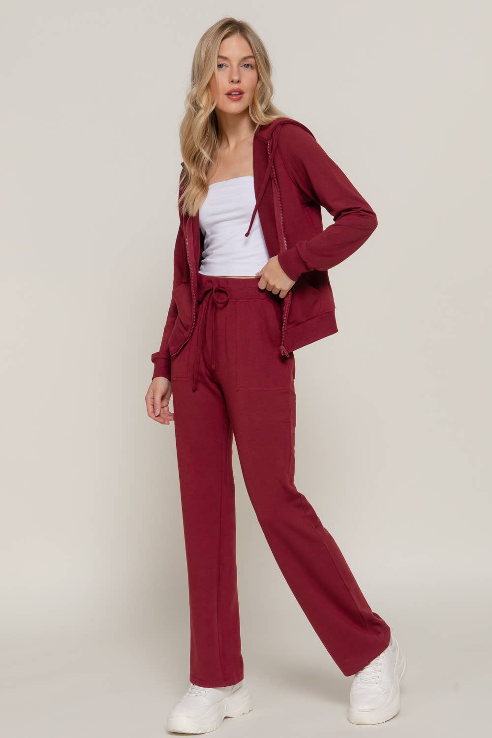 Active Basic | Active USA - Wholesale Lounge Set - Women's - Long Sleeve Hoodie Jacket & Pants Sweatsuit Set  30