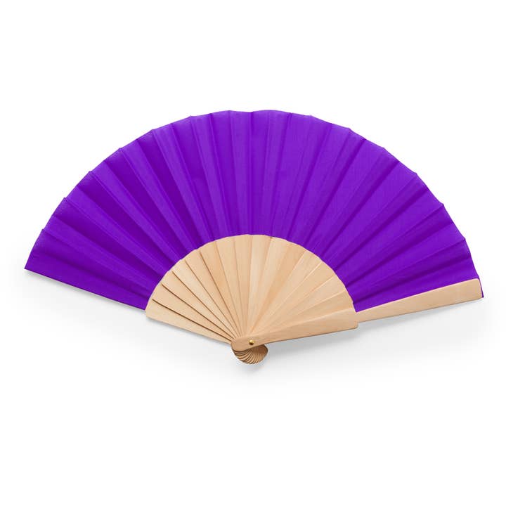 eBuyGB Craft Blanks – wholesale Handheld folding fan – Wood & Polyester Nature Fan 190T Fabric Ribs