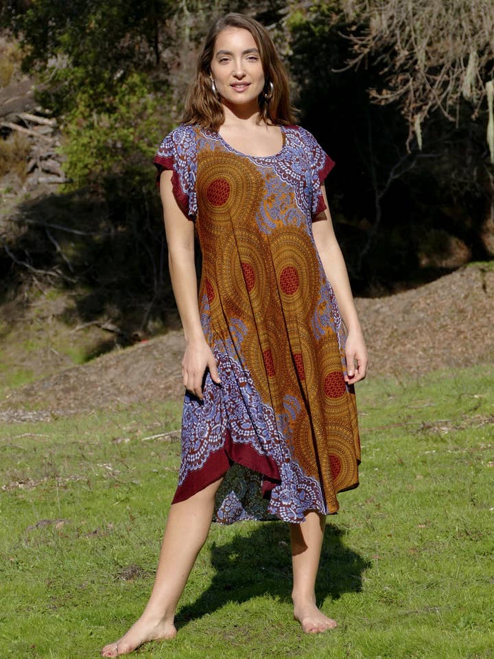 Mandala Flower Dress for wholesale by Zig Zag Asian Collection