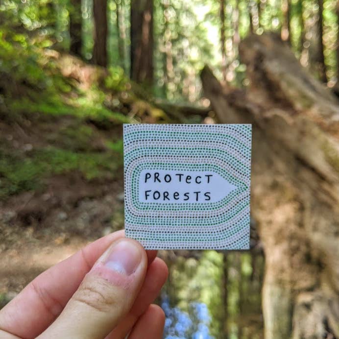 Beskyt skove klistermærke for engroshandel hos Matthew Goetzka ~ The Patient Artist