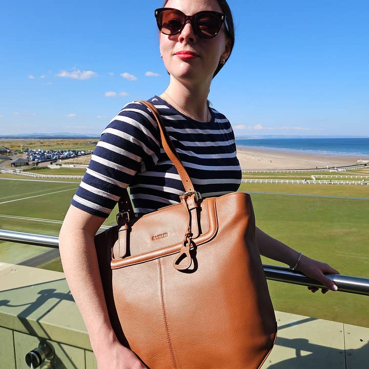 Borsa Shopper Tote con Zip Sienna per Donne - Fatto a Mano da Saddler per la vendita all'ingrosso da parte di SADDLER