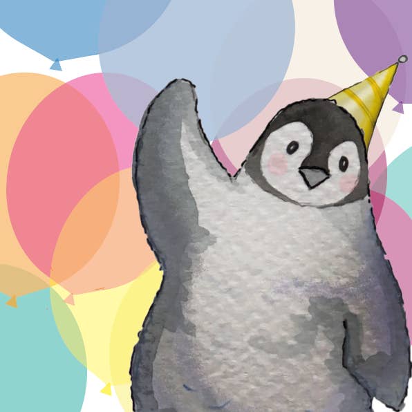 Verjaardagskaart - party-ready Penguin voor wholesale door Hanxmade