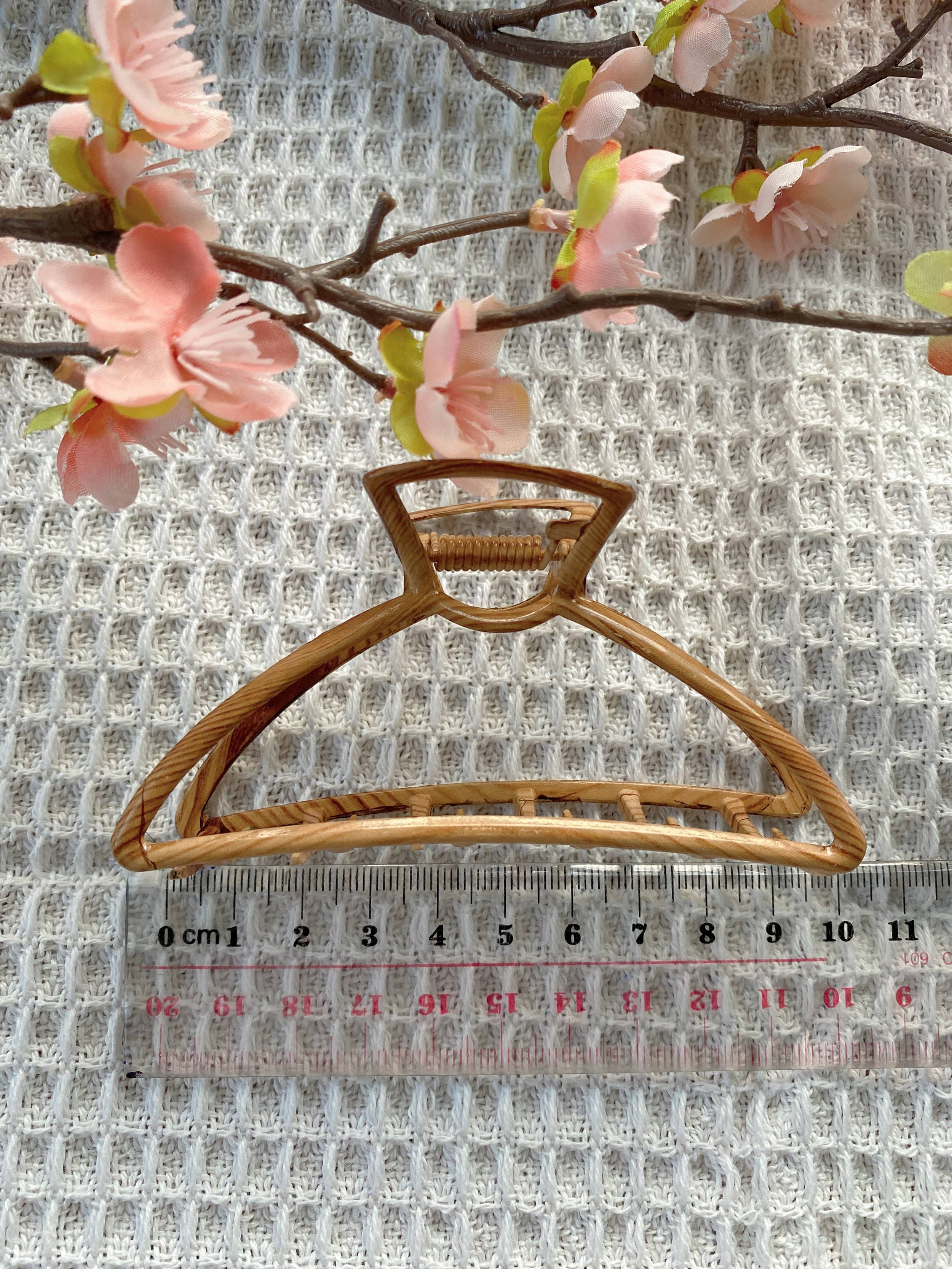 LadyJuneAccessories - Wholesale Hair Clip - Women's - Hair Claw Clip | Metal Wood Finished | Hair Clamp | 10cm1