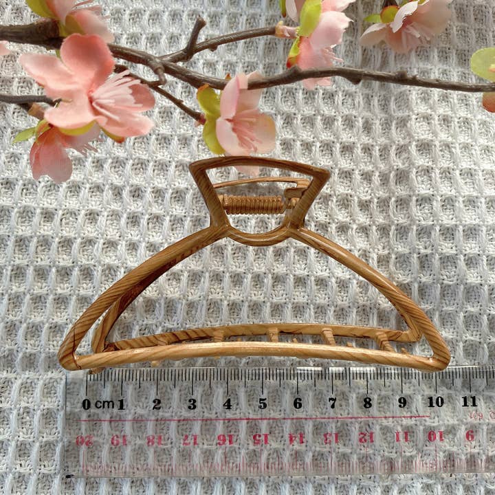 LadyJuneAccessories - Wholesale Hair Clip - Women's - Hair Claw Clip | Metal Wood Finished | Hair Clamp | 10cm1