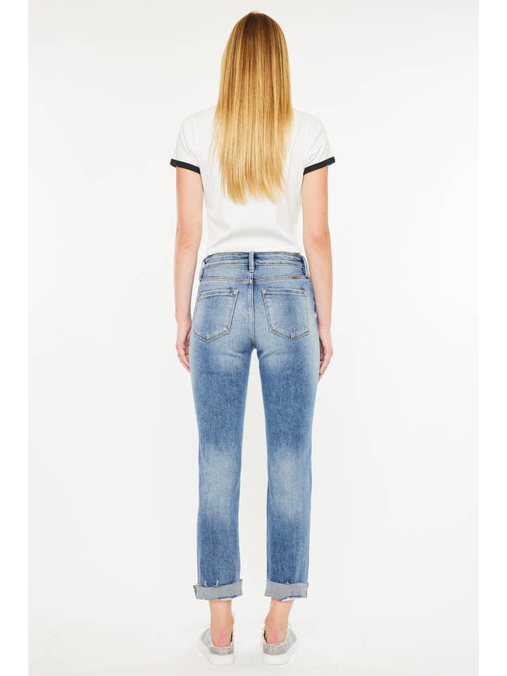 MEDIUM OPEN PACK HIGH RISE CUFFED SLIM STRAIGHT-KC9250M for wholesale on Faire6