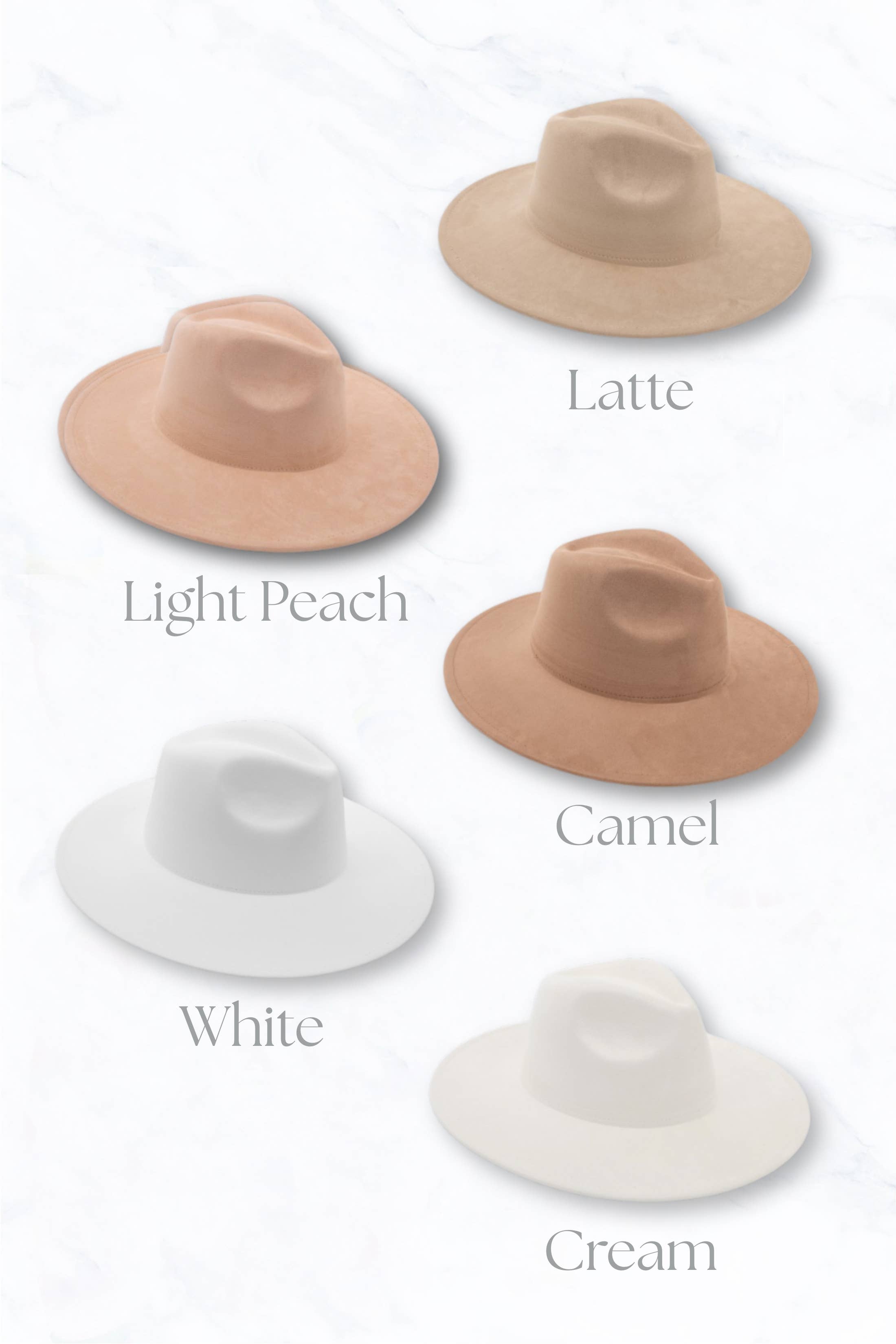 Suzie Q USA – Großhandel Fedora-Hut – Damen – Wildleder-Fedora mit großem Rand und Pfirsich-farbigem Oberteil1