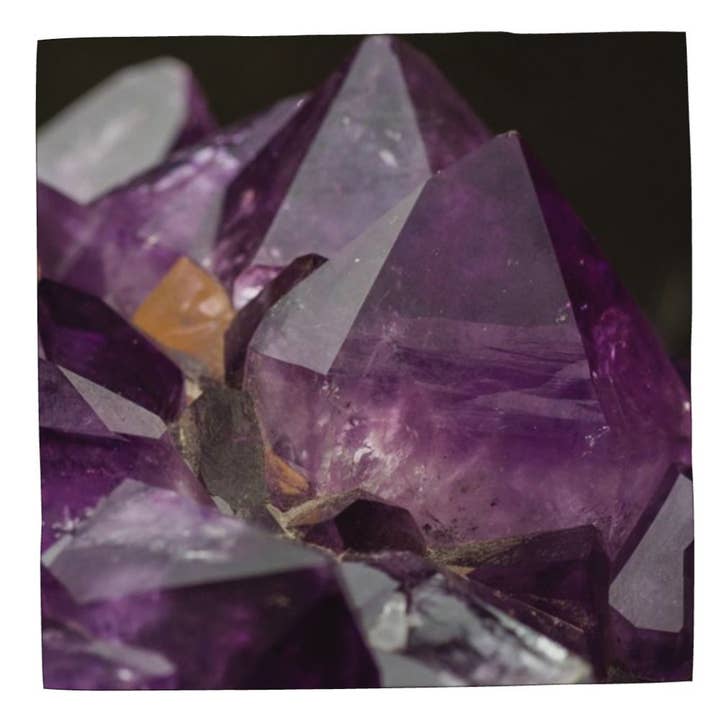 Cachecol de cetim de seda de cristal de ametista Carré por atacado de MizDragonfly