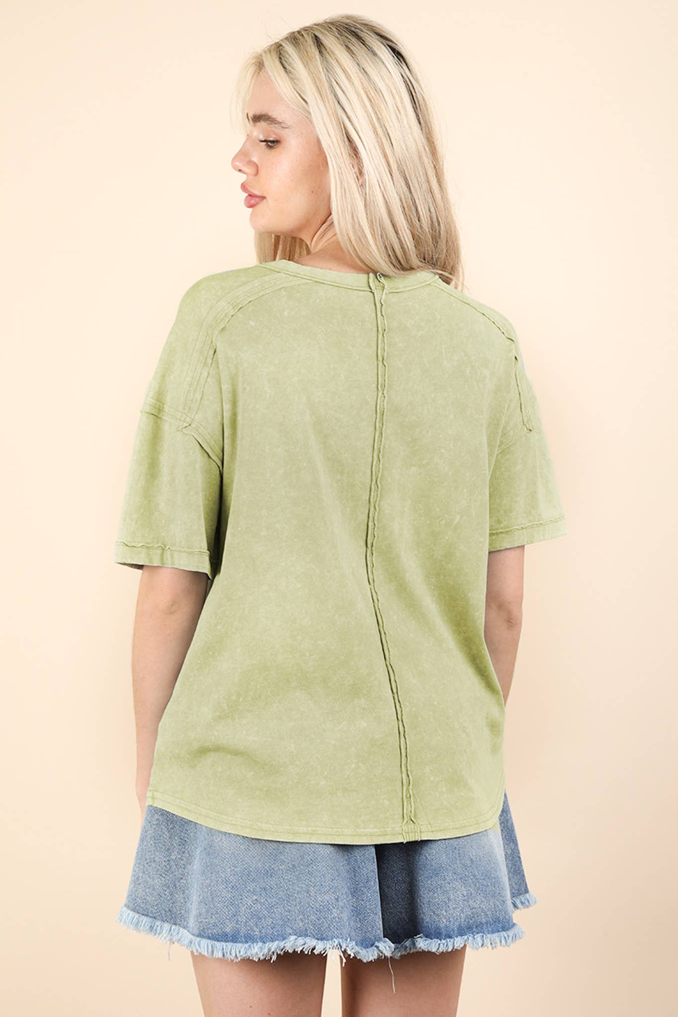 VERY J - Wholesale Knit Top - Women's - NT11108-Mineral Washed Knit Top with Pocket22