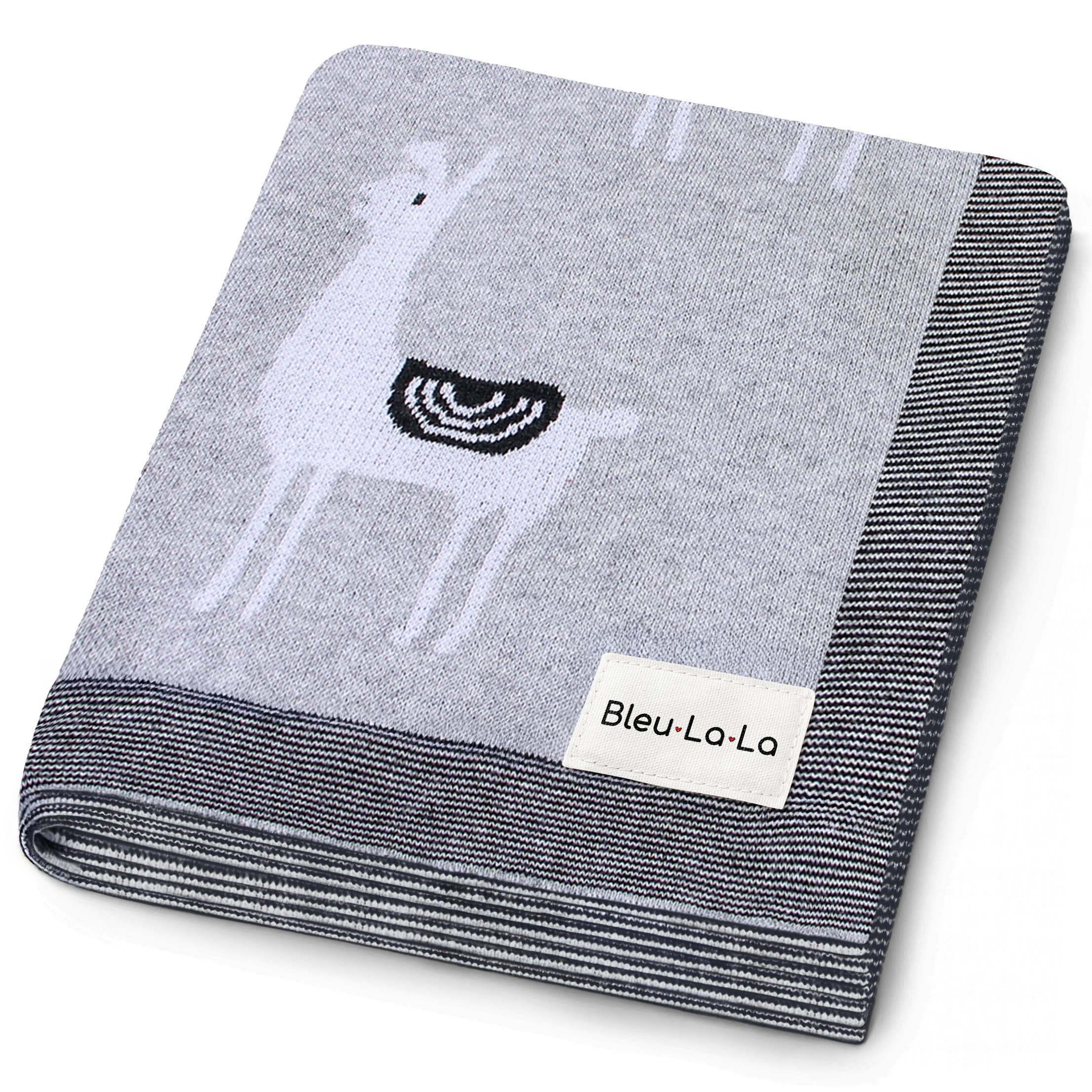 Bleu La La - Wholesale Receiving blanket – Baby - 100% Luxury Cotton Swaddle Receiving Baby Blanket - Llama0