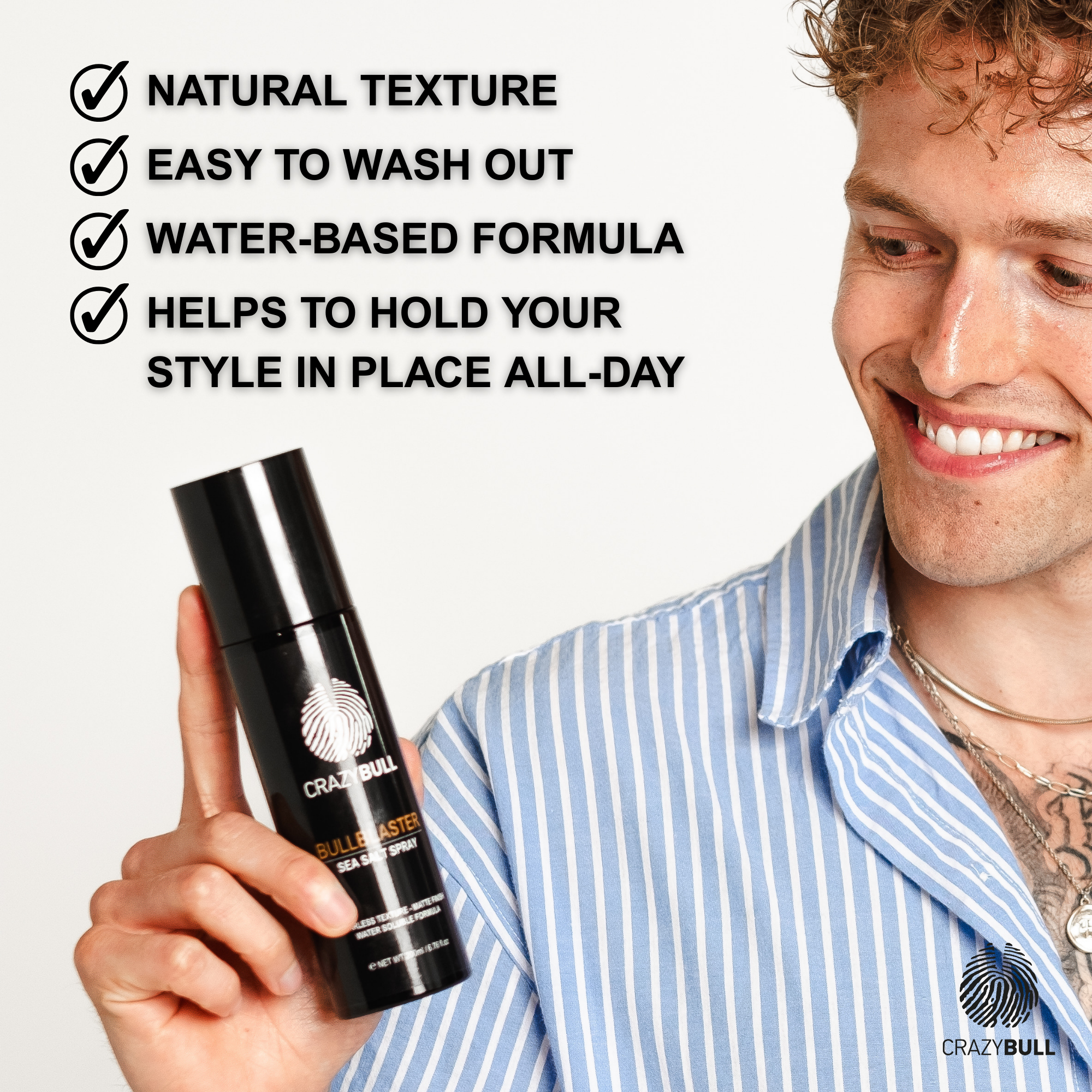 CRAZY BULL HAIR PRODUCTS - Wholesale Hair Spray - Crazy Bull Sea Salt Hair Thickening Volume Spray (12 Pack)4