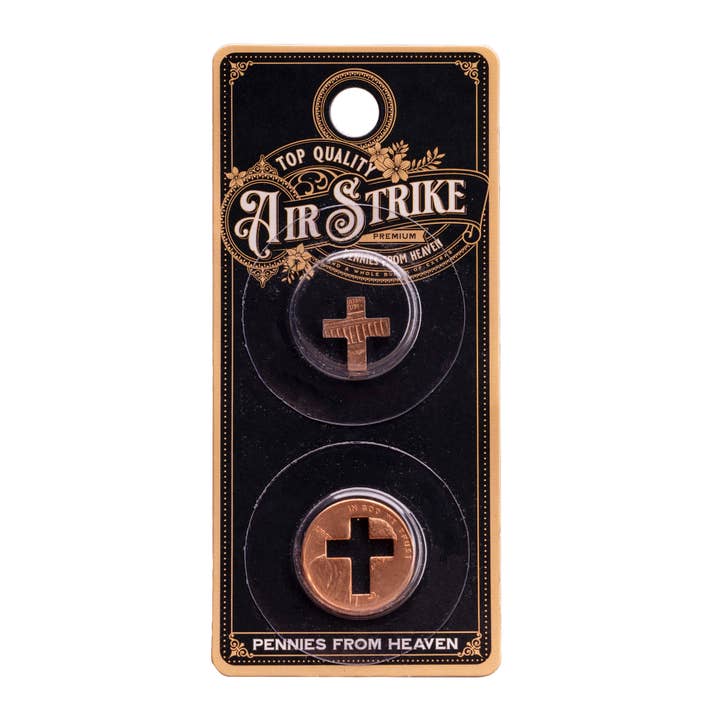Airstrike - Wholesale Keepsake Coin/Token - Cross Penny Single Pack with Cut-out