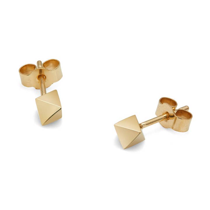 Pendientes con forma de octaedro - Dorados para venta al por mayor de Myia Bonner