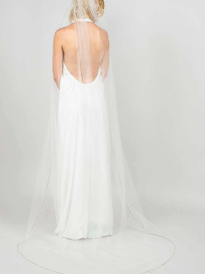 Tinsley kapelslør med krystal-slæb for engroshandel hos Ariel Taub