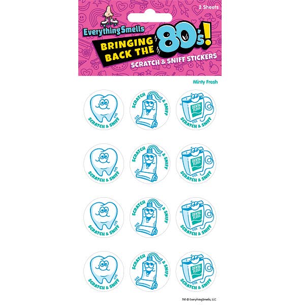 Minty Fresh EverythingSmells Scratch & Sniff Dental Stickers for wholesale by EverythingSmells, LLC