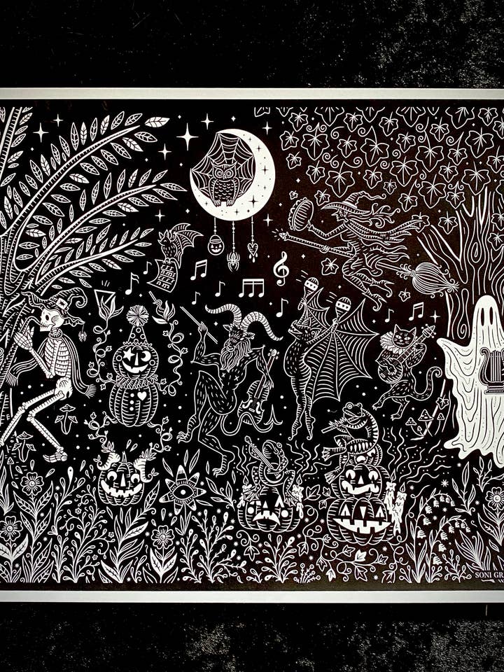 Impression de défilé d'Halloween, format lettre, célébration de Samhain pour la vente par Soni Graves