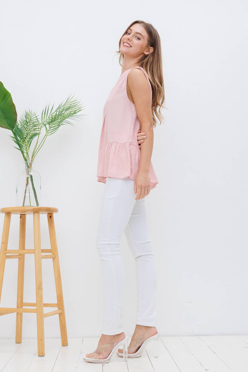 Blue B - Vendita all'ingrosso Camicetta - Donna - 31410T - Blusa arricciata in jacquard satinato con stampa a pois9