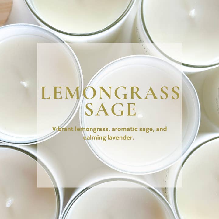 Lemongrass Sage - Herbal Lavender Sage Citrus Candle for wholesale by Wondery Mercantile