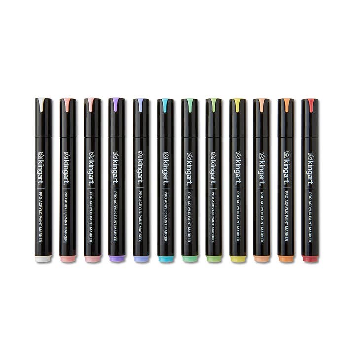 KINGART - Wholesale Marker - Acrylic Paint Markers - 12 Pastel Colors8