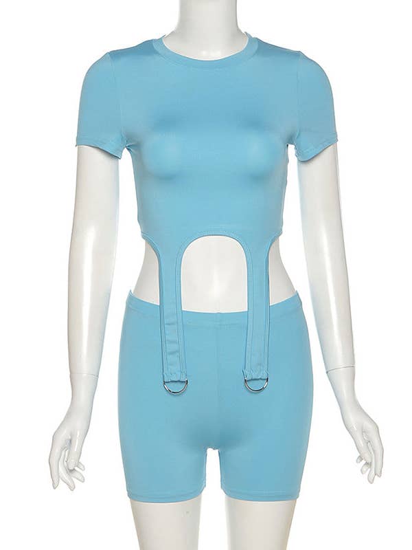 MB FASHION CROP TOP SHORTS SET 3717R for wholesale by MB Fashion Wholesale