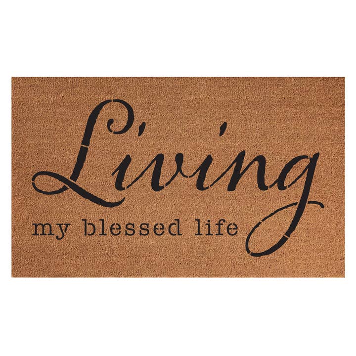 Living My Blessed Life / 18x30 Indoor/Outdoor Coir Mat for wholesale by Second Nature by Hand