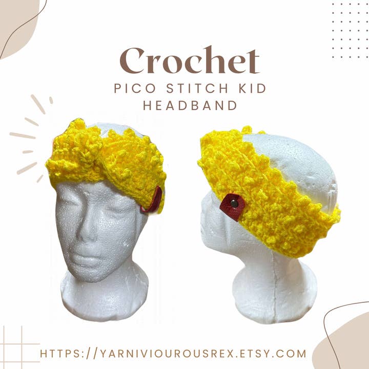Gul Fat Pico Pannband Kid för wholesale av Yarniviourous Rex