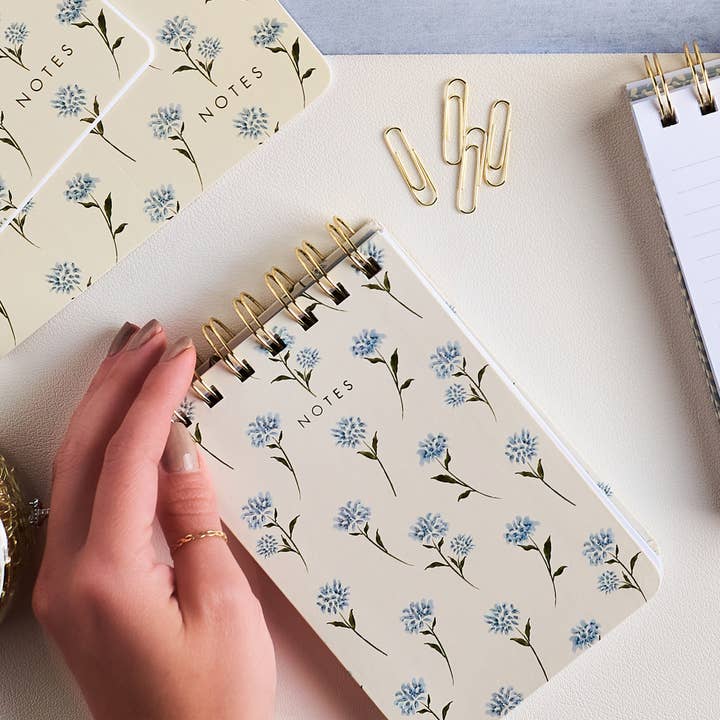 Beth Schneider Designs, LLC - Vente Blocs-notes - Bloc-notes Mini Spirale Chunky Aire Floral1