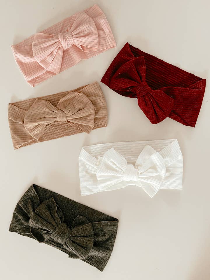 Rib Stretch Bow Headband for wholesale by Cricket and Ruby