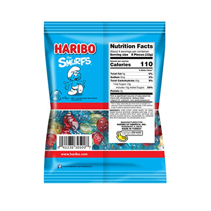 Snacky Candy - Wholesale Gummy - Haribo Share Size Smurfs 5 oz 12 packs1