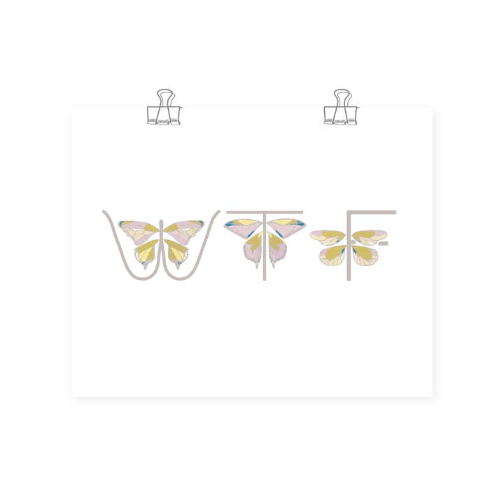 WTF Butterflies, Art Print for wholesale by Dry Wit Goods