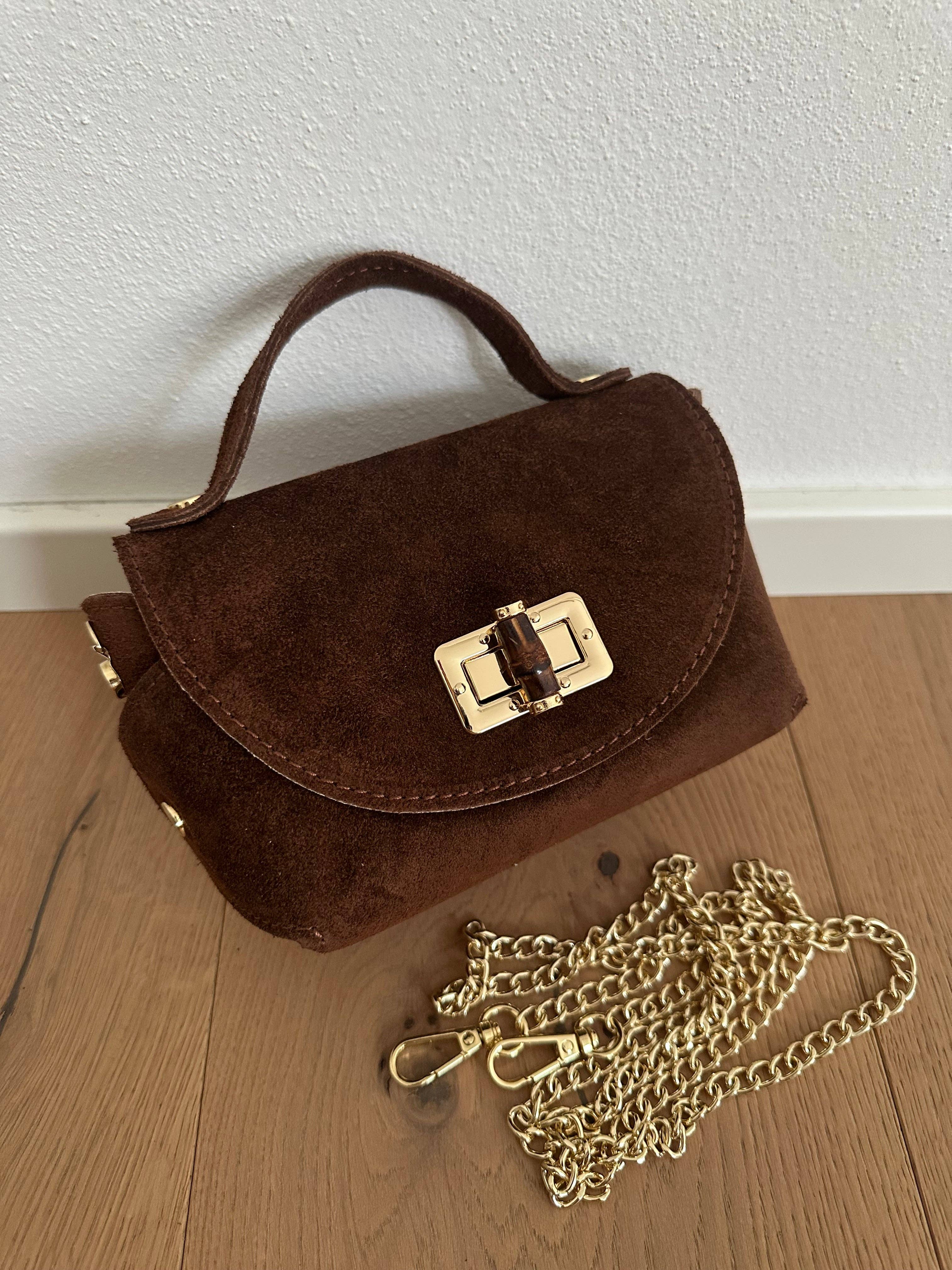 Zhade – wholesale Crossbody bag – Women's – SIERRA suede mini bag in genuine leather with chain strap3