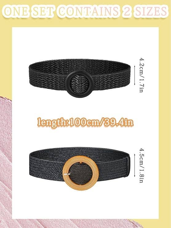 Crover - Wholesale Belt - Women's - Women's Straw Woven Elastic Belt 1