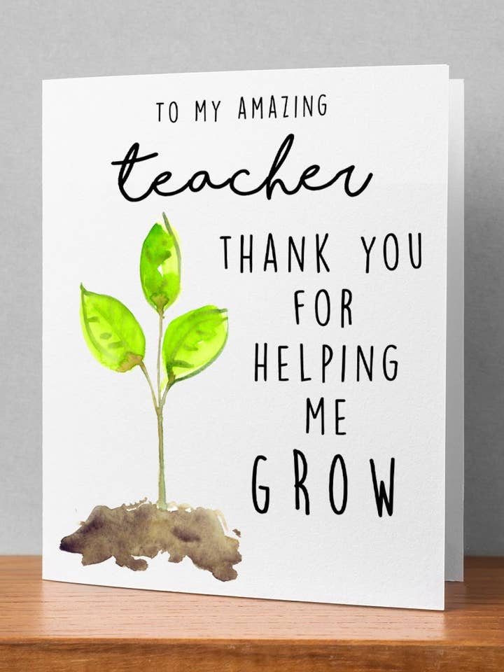 Helping Me Grow Teacher Appreciation Card for wholesale by The Jewelry Bx