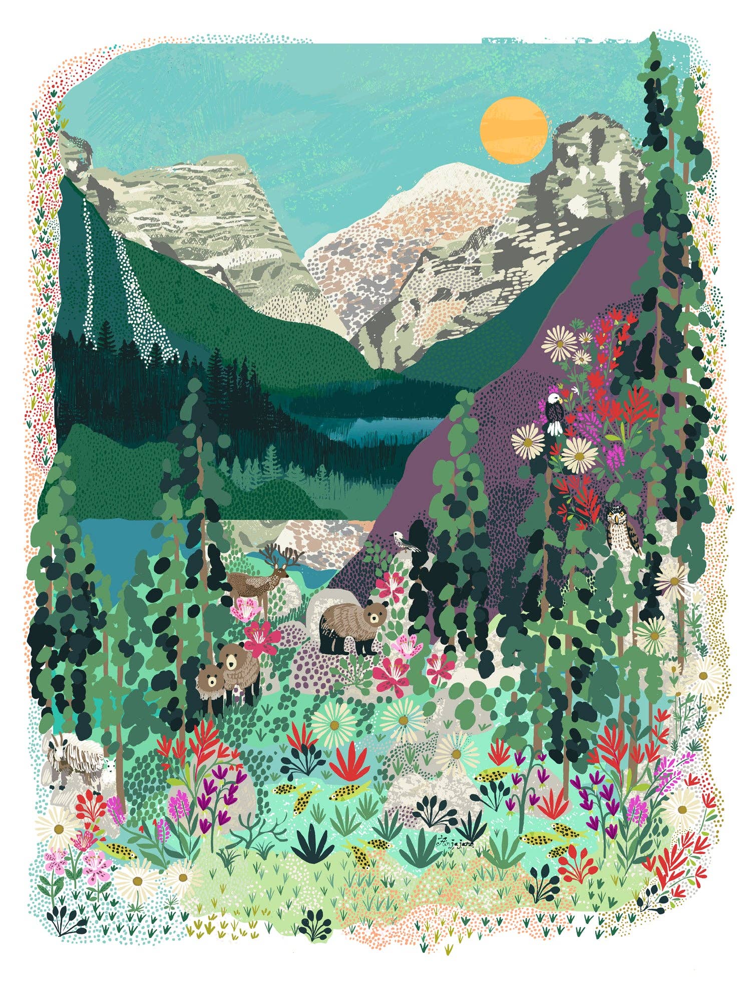 Anja Jane - Wholesale Art Print - Banff Rocky Mountain Art Print1