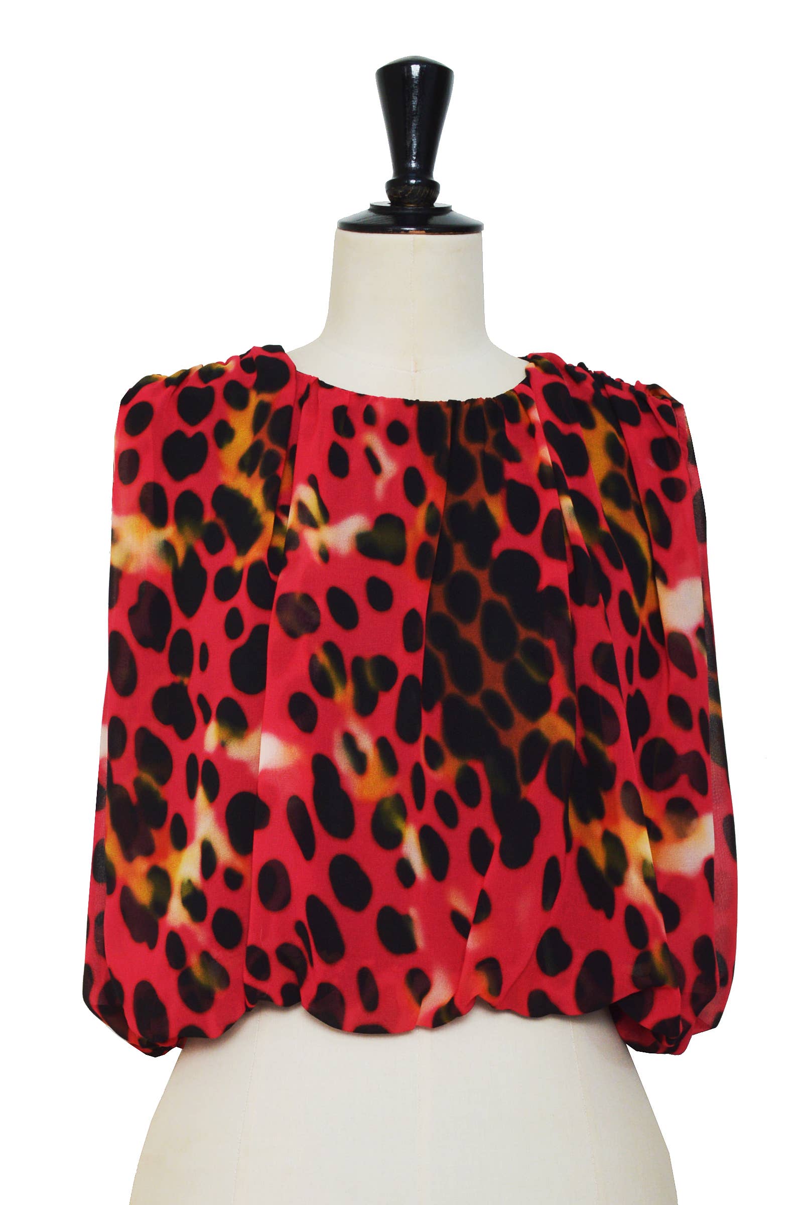 ELLI WHITE – wholesale Blouse – Women’s – Sleeveless fluid top with leopard print1