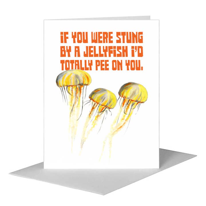 Jellyfish, Greeting Card (#7993AA) for wholesale by Printed Canvas