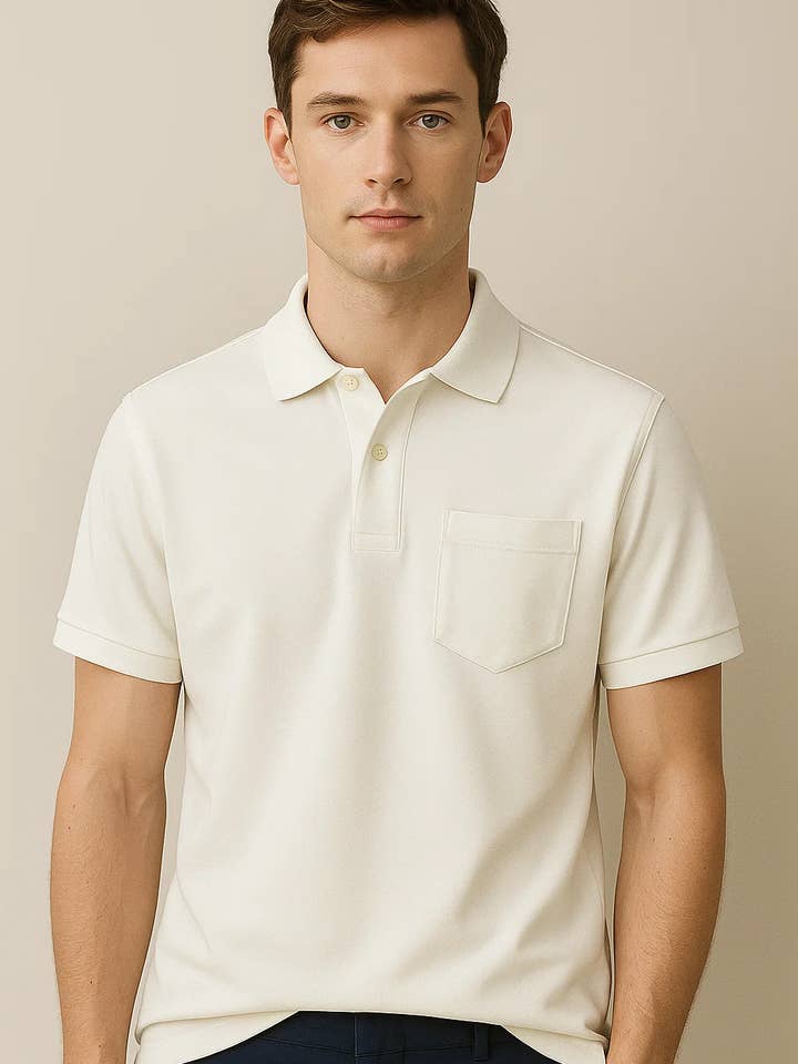 Maglietta Polo Bianca Zovater - Classica in Cotone Piqué da Uomo per la vendita all'ingrosso da parte di Zovater Incorporation