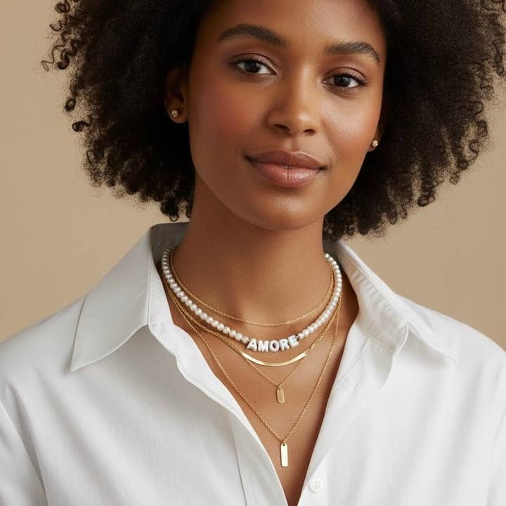 Duestelle Italia - Wholesale Beaded/Pearl Necklace - Love necklace1