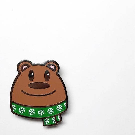 Brown Bear Enamel Pin for wholesale by Oh So Simple Creations