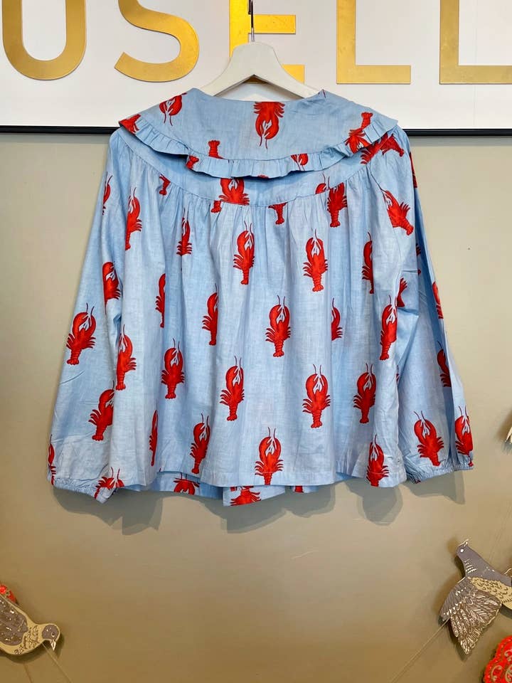 Roselle - Wholesale Blouse – Women’s - ROSELLE LALA BLOUSE LITTLE LOBSTER BLUE3