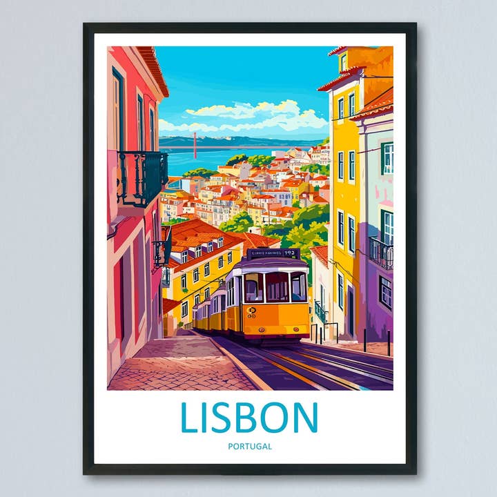 Lisbon Travel Print Wall Art Lisbon Wall Hanging Home Décor Lisbon Gift Art Lovers Portugal Art Lover Gift Lisbon Poster for wholesale by TravelzonaArt