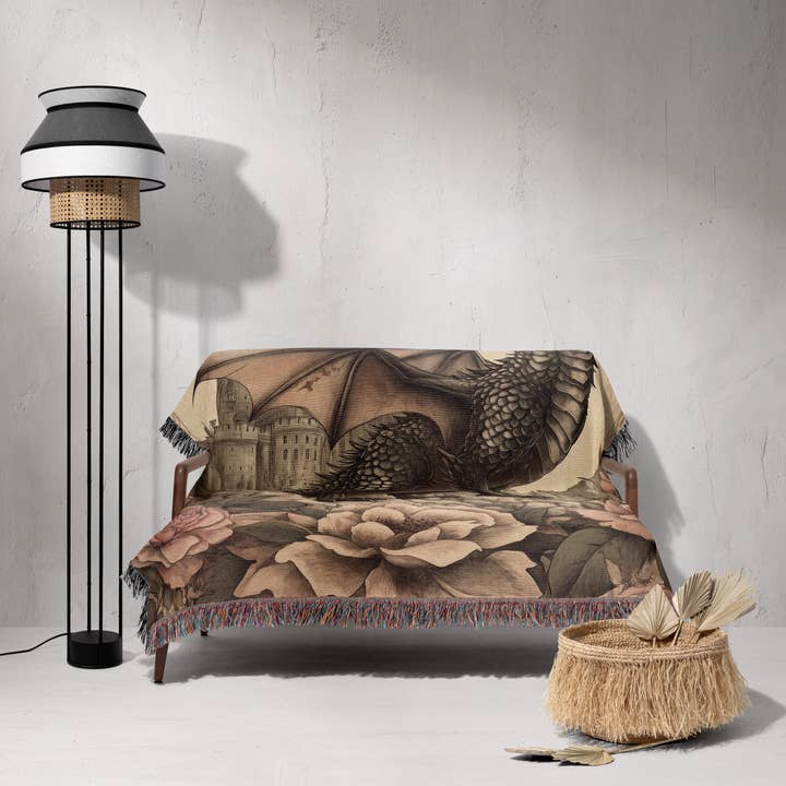 MagicMerchEmporium - Wholesale Throw Blanket - Mythical Dragon Woven Throw Blanket3