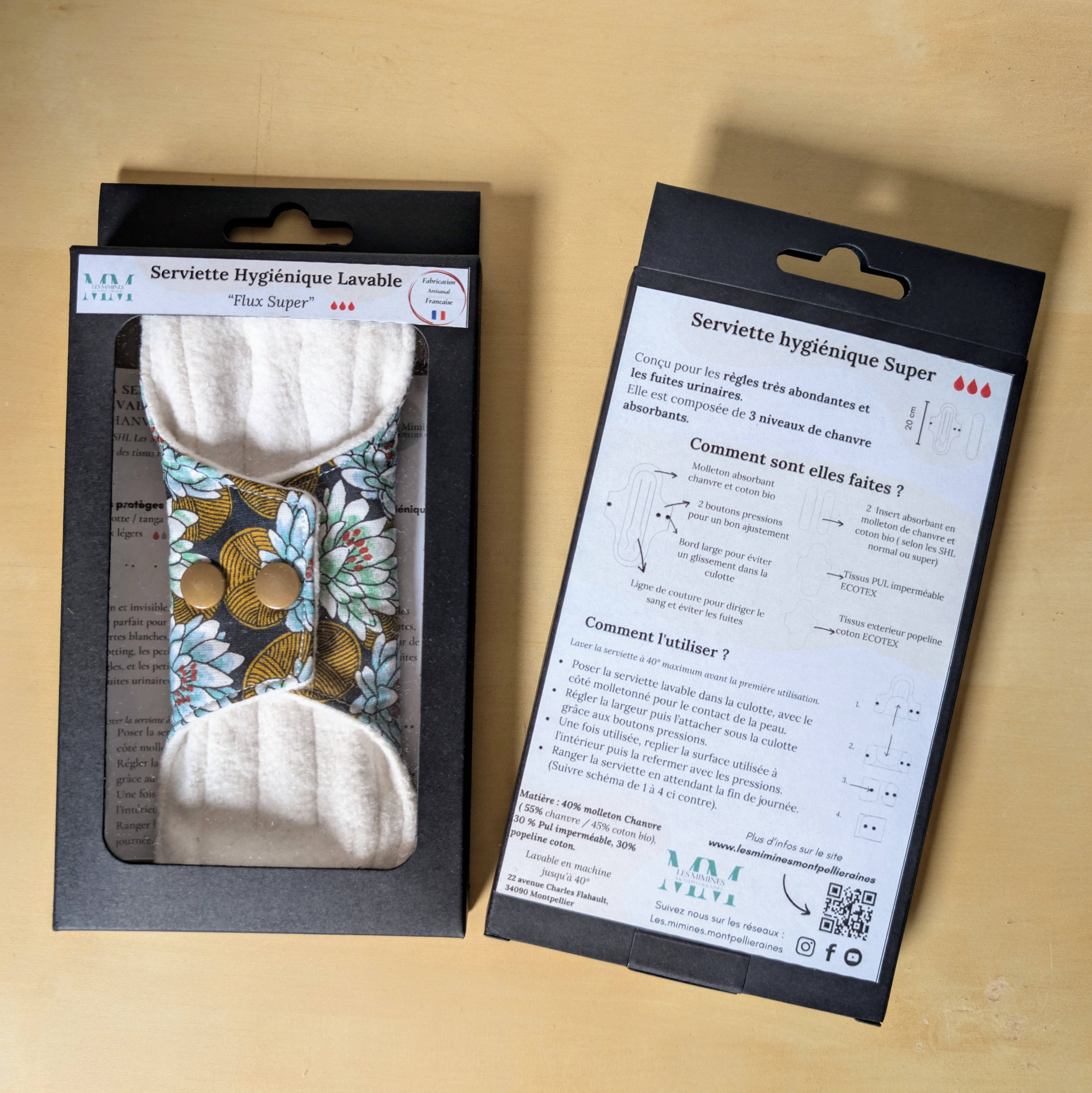 Les Mimines Montpellieraines - Wholesale Menstrual Pad/Liner - Hemp sanitary napkin "feathers"7