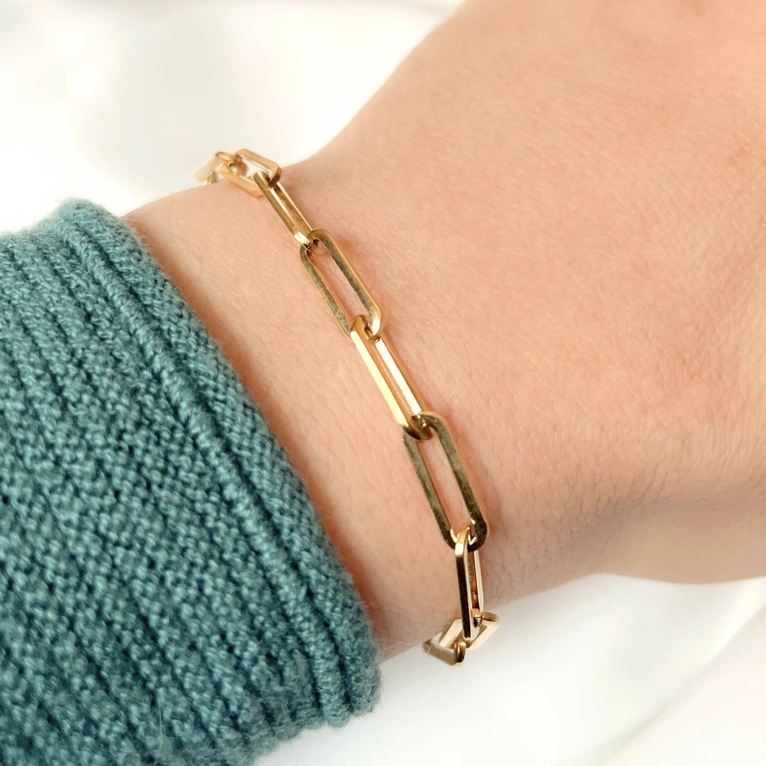 Blueyejewelry - Vente Bracelets maillon et chaîne - Bracelets audacieux en acier inoxydable - Bracelet épais en or et en argent14