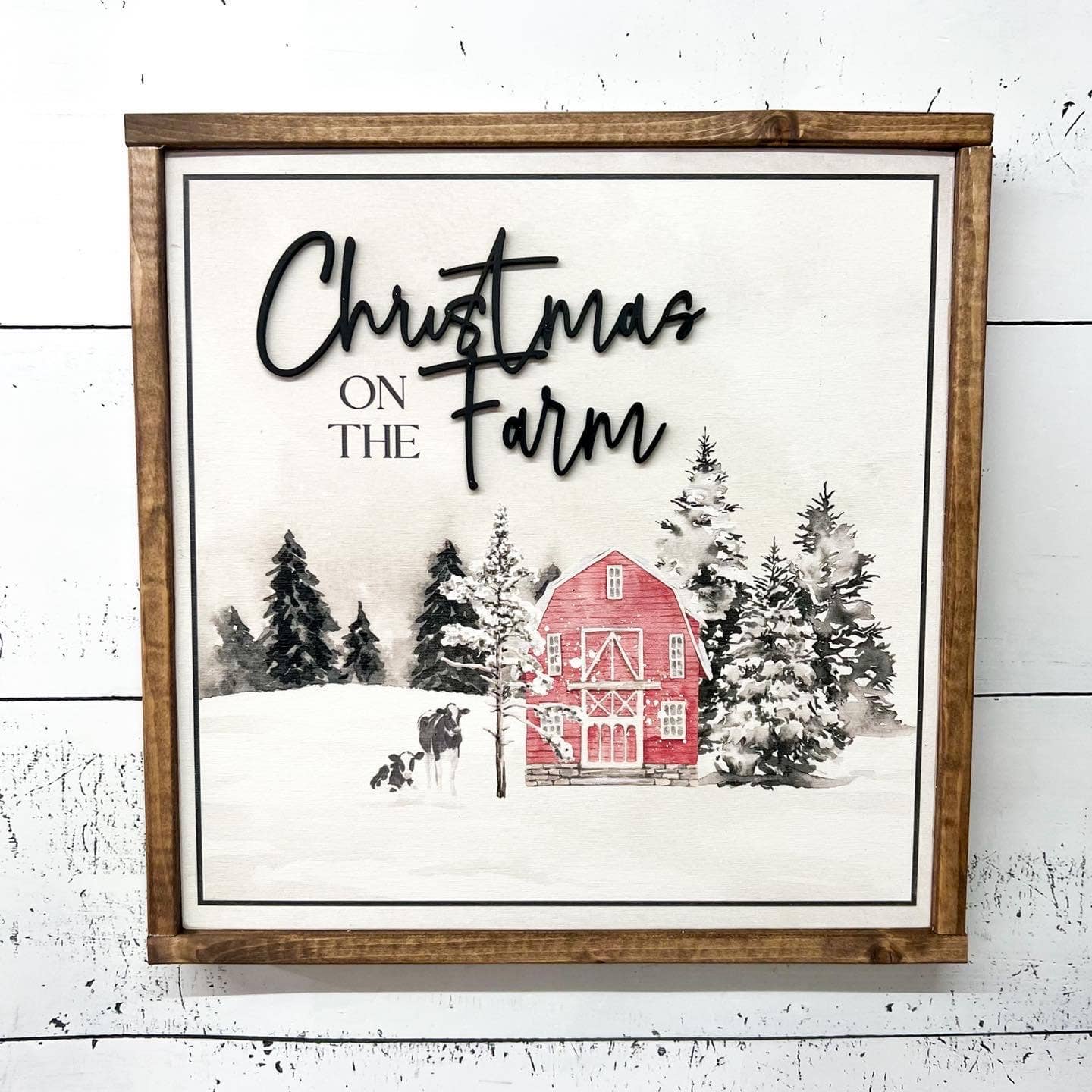 The Rustic Charm - Wholesale Christmas Wall Art - Christmas on the Farm. Christmas Decor. Farm life. Cattle.